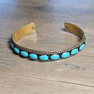 Turquoise and Gold Women's Bracelet